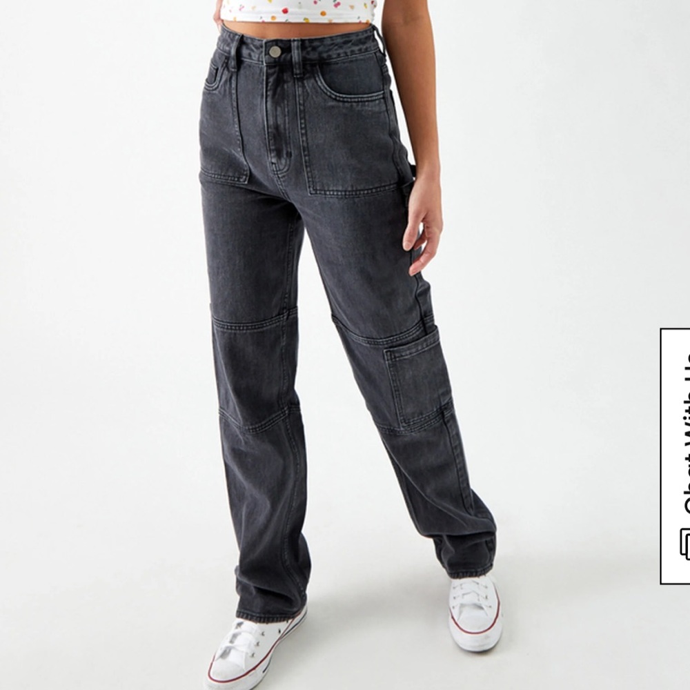 PacSun Black Cat 90’s Boyfriend Utility Jeans